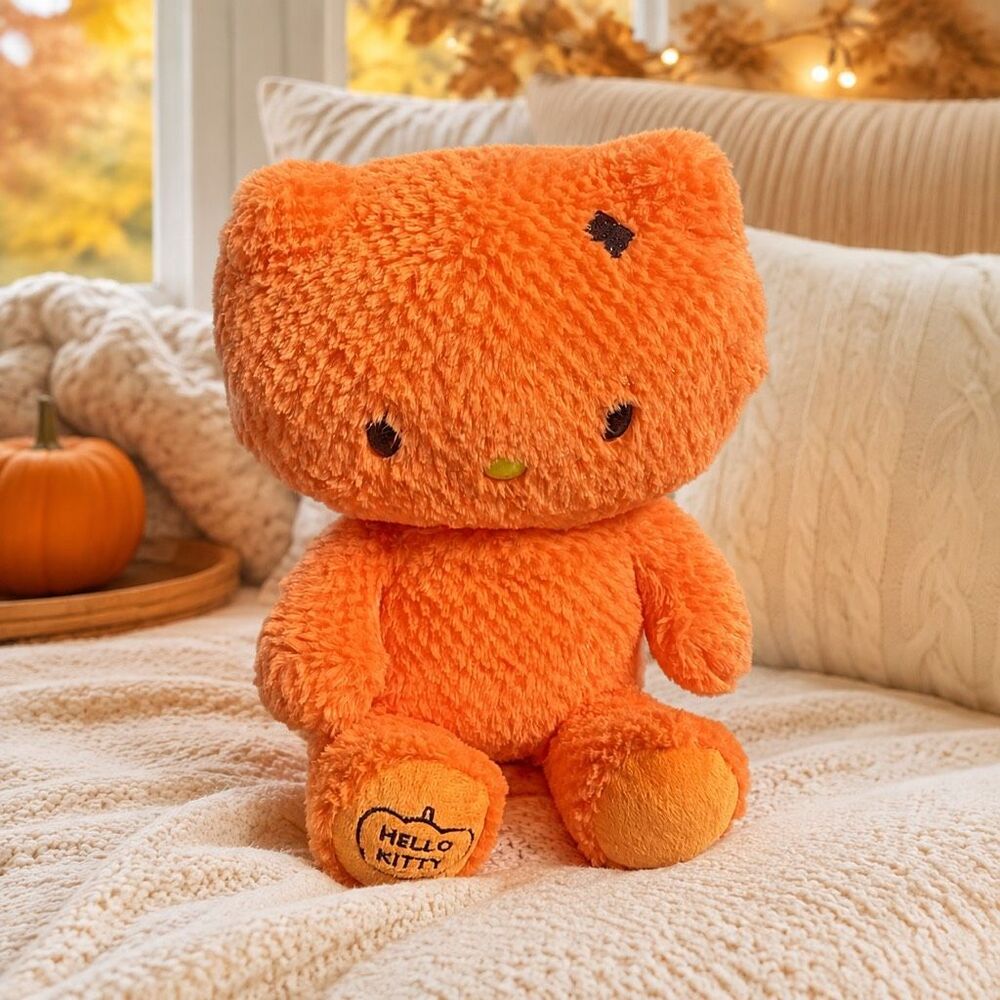 Build A Bear Hello Kitty Halloween Orange Waffle Plush 18” Sanrio 2011 Retired